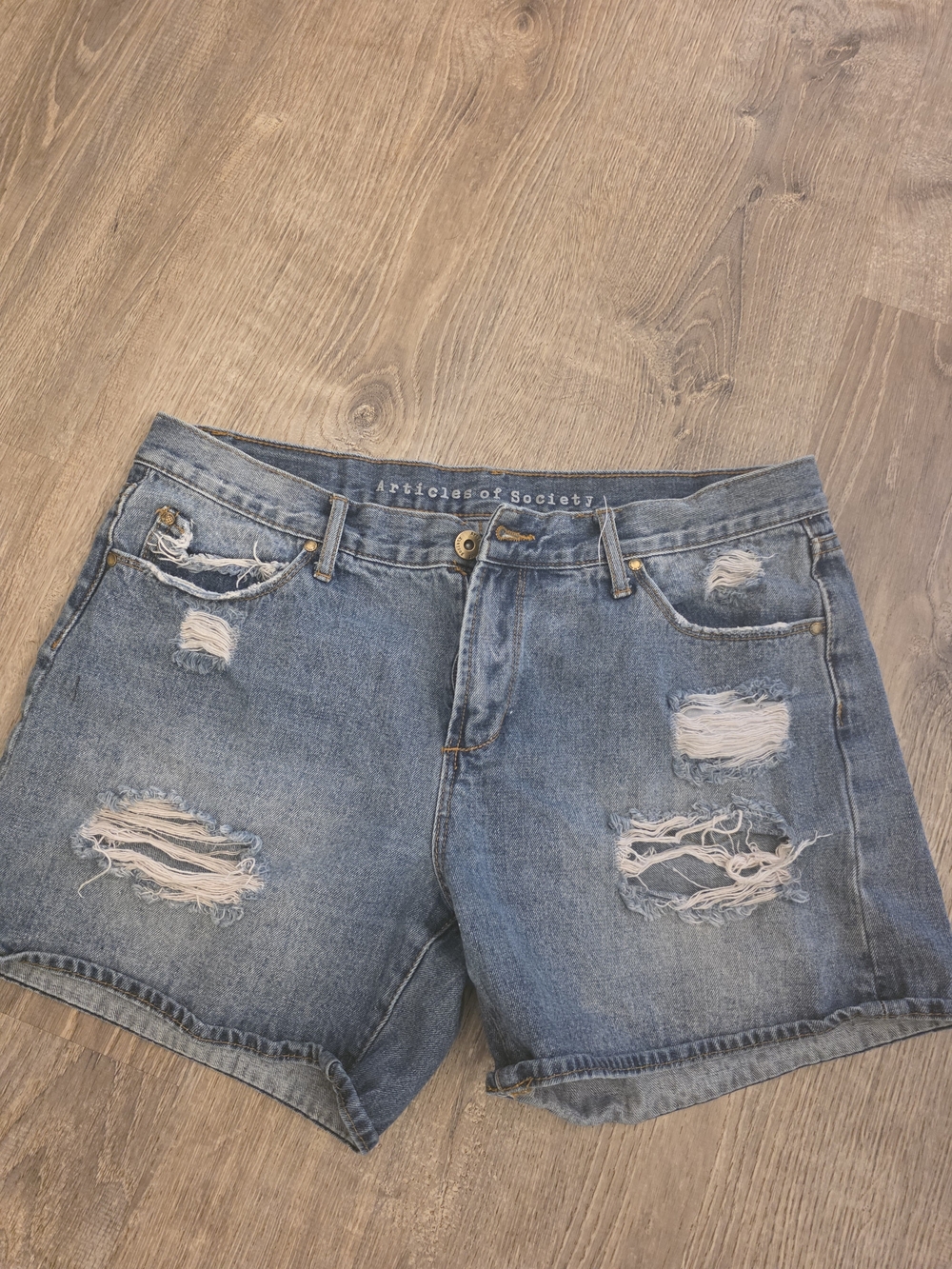 Articles of Society Distressed Denim Women’s Shorts - Blue